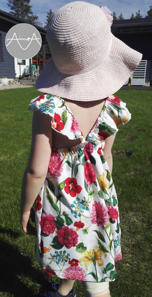 Ainoa: Tilda, frillaolkainen mekko, 74-140 cm, PAPERIKAAVA - Image 3