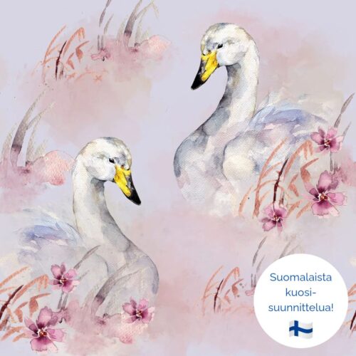 Joutsenet, vaalea sinilila, luomutrikoo