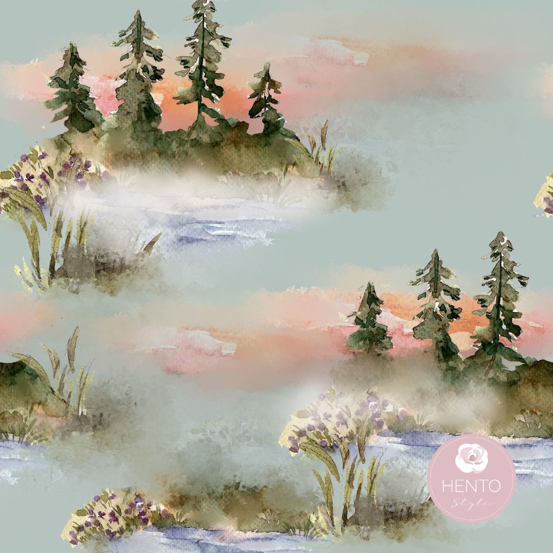 Auringonlasku, vihreä, luomutrikoo