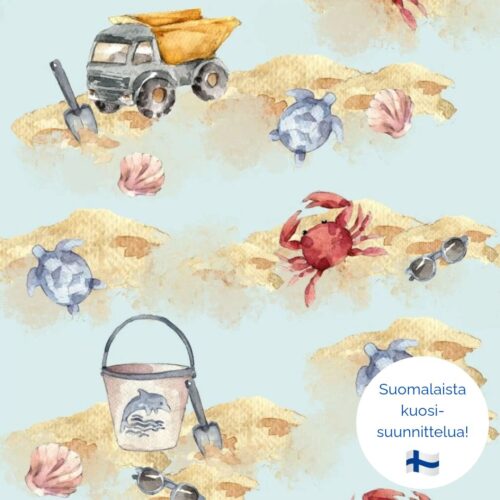 Hiekkarannalla, turkoosi, luomutrikoo