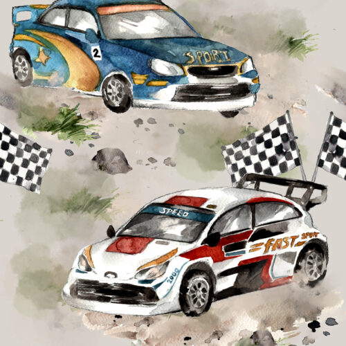 Ralliautot, hiekka, luomutrikoo, ISO kuosikoko