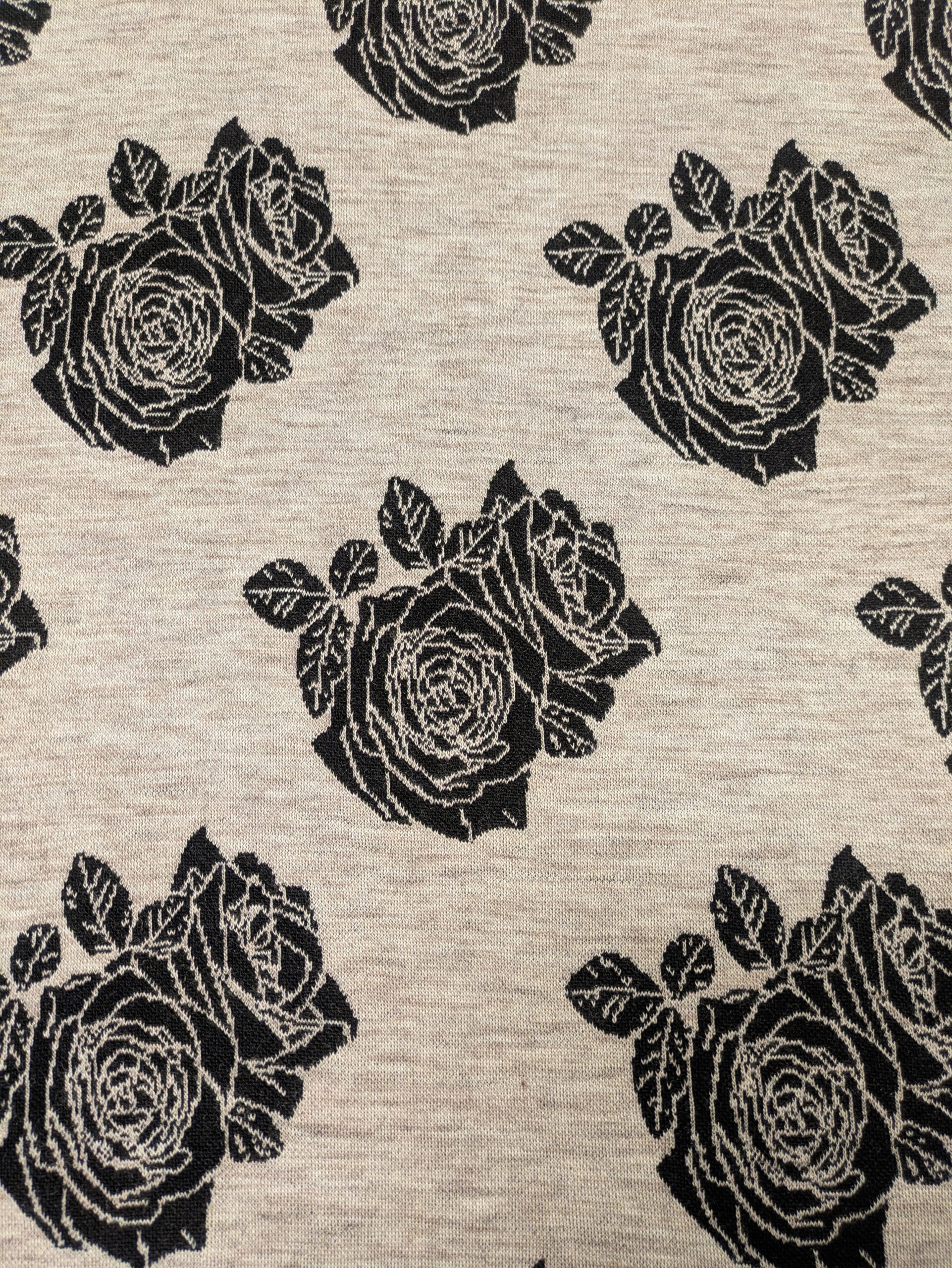 Ruusu, meleerattu hiekka pohjasävy, merinovillaneulos - Image 4