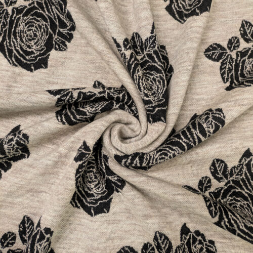 PALA 100cm: Ruusu, meleerattu hiekka pohjasävy, merinovillaneulos