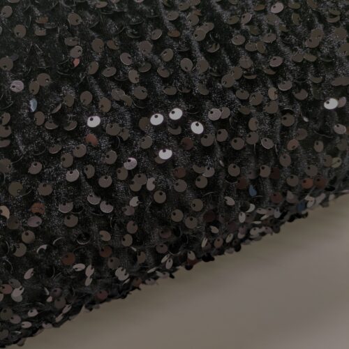 Musta, joustava paljettisametti