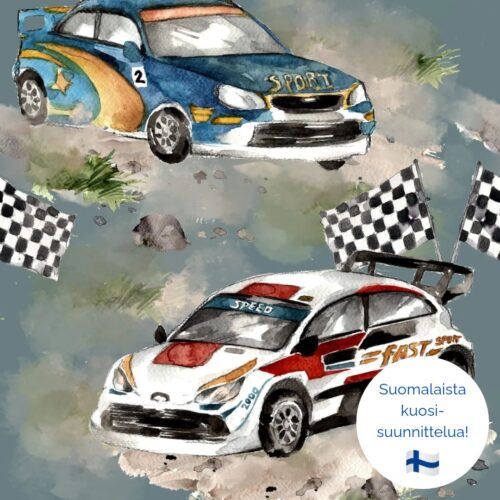 Ralliautot, vanha vihreä, luomutrikoo