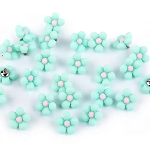 Kukka, minttu, muovinen nappi