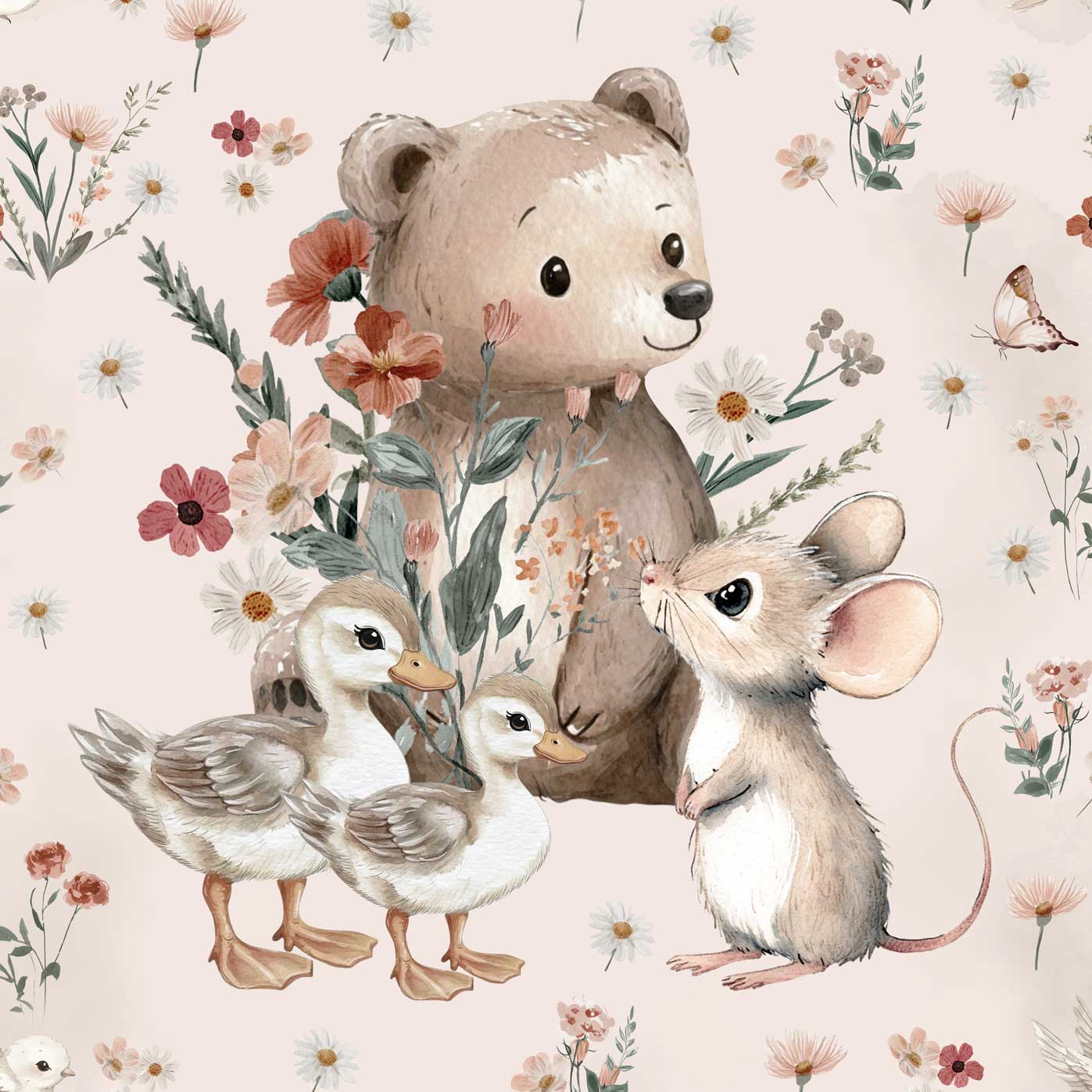 Niityllä, paneeli 40 x 50 cm, joustocollege