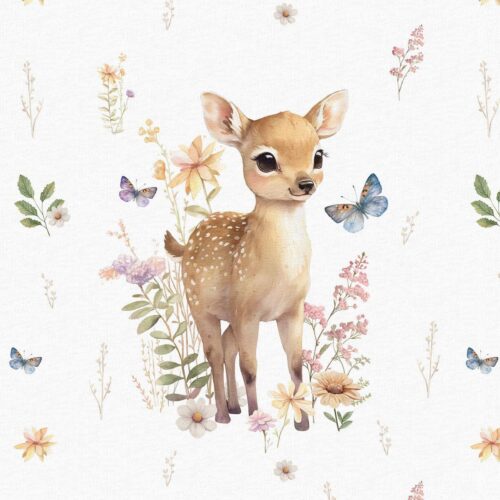 Bambi, valkoinen, paneeli 40 x 50 cm, joustocollege