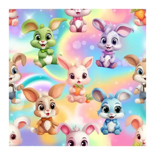 Rainbow bunnies, trikoo