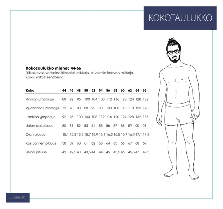 Jujuna: Naisten ja miesten kylpytakki, 32-56 & 44-66, PAPERIKAAVA - Image 3