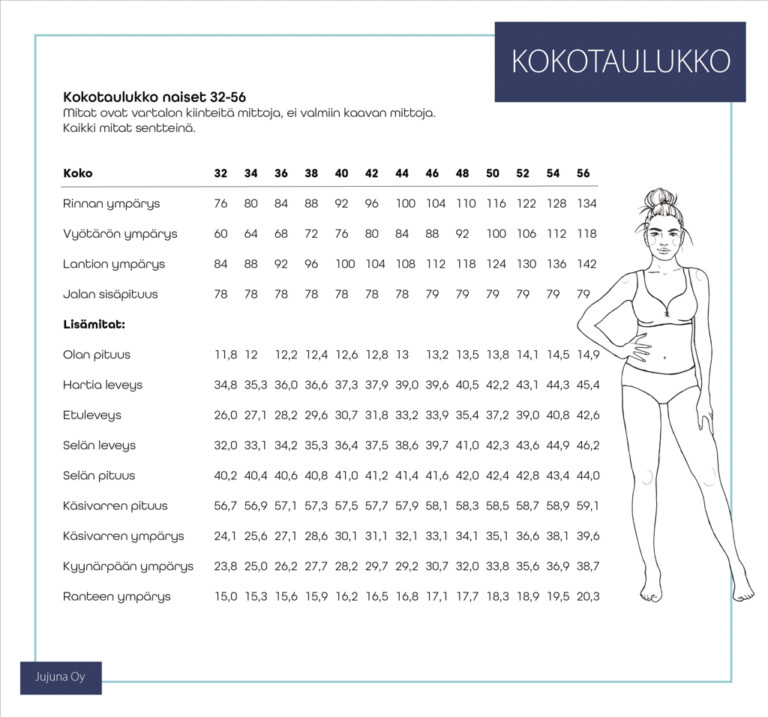 Jujuna: Naisten ja miesten kylpytakki, 32-56 & 44-66, PAPERIKAAVA - Image 2