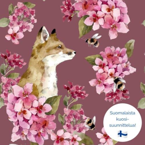 Kettu ja mehiläiset, tumma vadelma, luomutrikoo