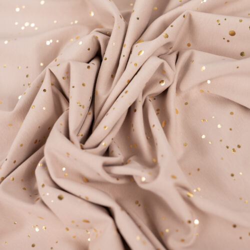Sparkling, beige, kultaiset kimalteet, trikoo